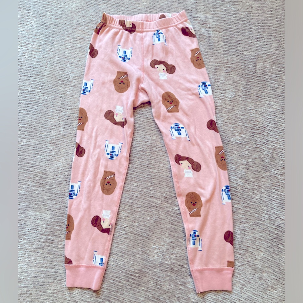 Hanna Andersson Star Wars Pajama Pants Size 6 Pink Princess Leia R2-D2